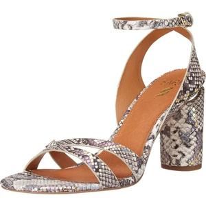 Franco Sarto Women's Gray Omaha 3 Ankle Strap Heeled Sandal Artisan Size 6.5M